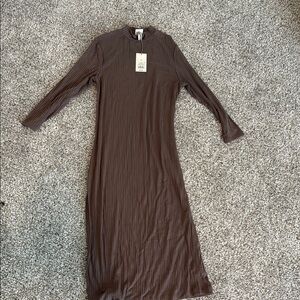 A New Day | NWT Ribbed Brown Dress